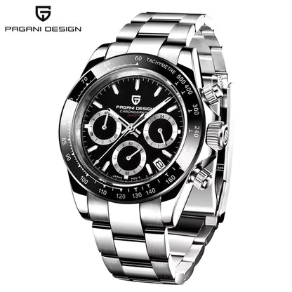 40Mm New V2  Men'S Quartz Watches Sapphire Retro Chronograph Stainless Steel Waterproof Watch Men Relogio Masculino