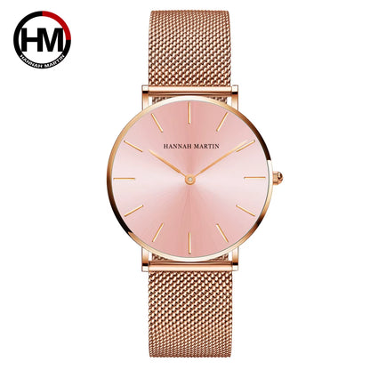 Brand Quality Stainless Steel Japan Quartz Movement Waterproof Women 36Mm Full Rose Gold Ladies Dropshipping Watch