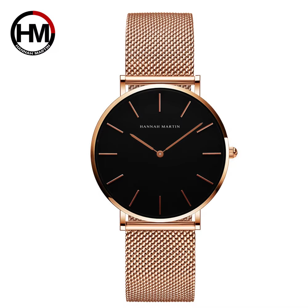 Brand Quality Stainless Steel Japan Quartz Movement Waterproof Women 36Mm Full Rose Gold Ladies Dropshipping Watch