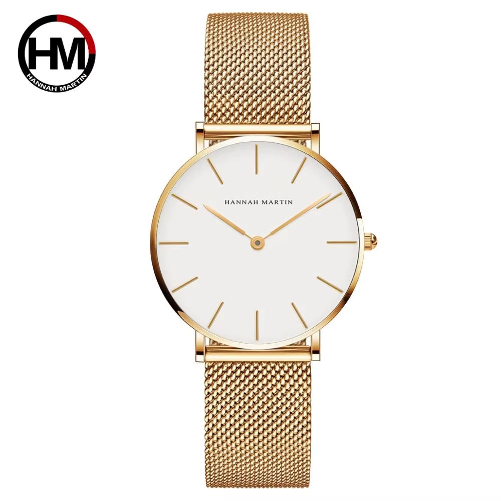 Brand Quality Stainless Steel Japan Quartz Movement Waterproof Women 36Mm Full Rose Gold Ladies Dropshipping Watch