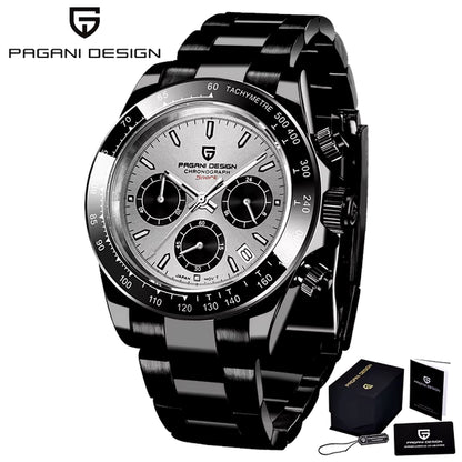 40Mm New V2  Men'S Quartz Watches Sapphire Retro Chronograph Stainless Steel Waterproof Watch Men Relogio Masculino