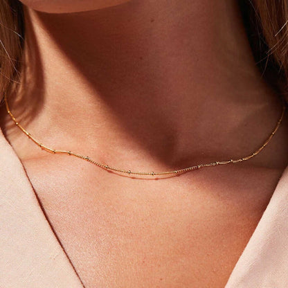 Boho Collier Ras Du Cou En Perles Chaîne or Petite Perle Satellite Chaîne Ras Du Cou Petite Perle Boule Chaîne Clavicule Collier Minimaliste Bijoux De Déclaration Pour Femmes Filles