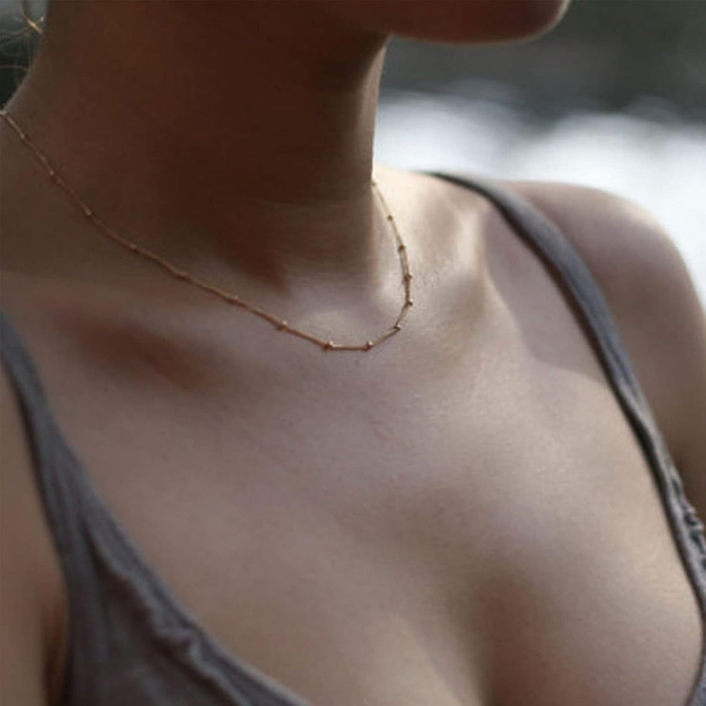 Boho Collier Ras Du Cou En Perles Chaîne or Petite Perle Satellite Chaîne Ras Du Cou Petite Perle Boule Chaîne Clavicule Collier Minimaliste Bijoux De Déclaration Pour Femmes Filles