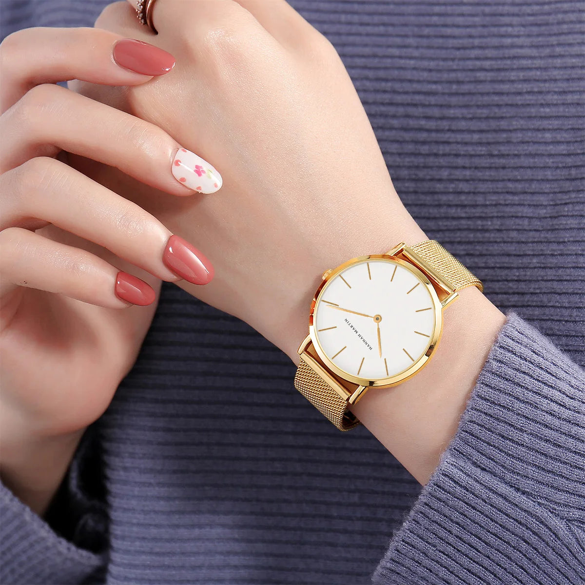 Brand Quality Stainless Steel Japan Quartz Movement Waterproof Women 36Mm Full Rose Gold Ladies Dropshipping Watch