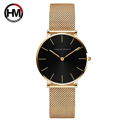Brand Quality Stainless Steel Japan Quartz Movement Waterproof Women 36Mm Full Rose Gold Ladies Dropshipping Watch