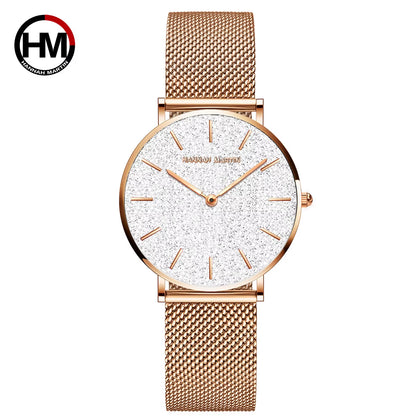 Brand Quality Stainless Steel Japan Quartz Movement Waterproof Women 36Mm Full Rose Gold Ladies Dropshipping Watch