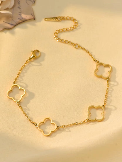 2 Pcs Triangle Star Zirconia Bracelet with Clover Bracelet, Suitable for Daily Wear, Valentine'S Day Gift, Mother'S Day Gift