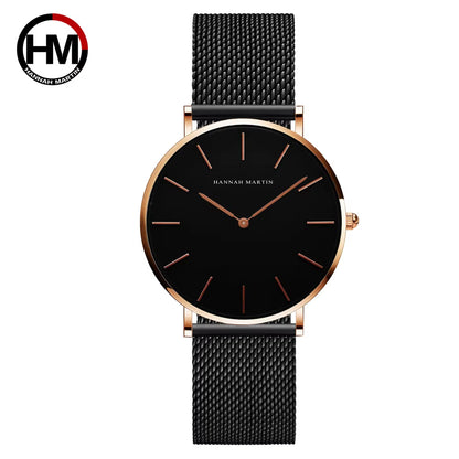 Brand Quality Stainless Steel Japan Quartz Movement Waterproof Women 36Mm Full Rose Gold Ladies Dropshipping Watch